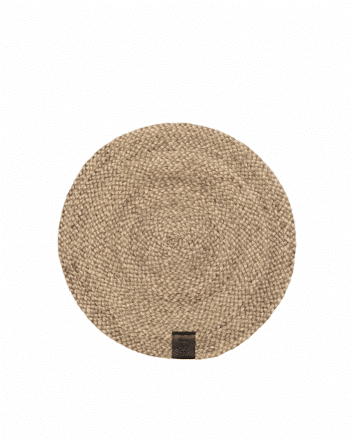 Runda bordstabletter i flätad jute i naturfärg, 4-pack för en varm och naturlig dukning