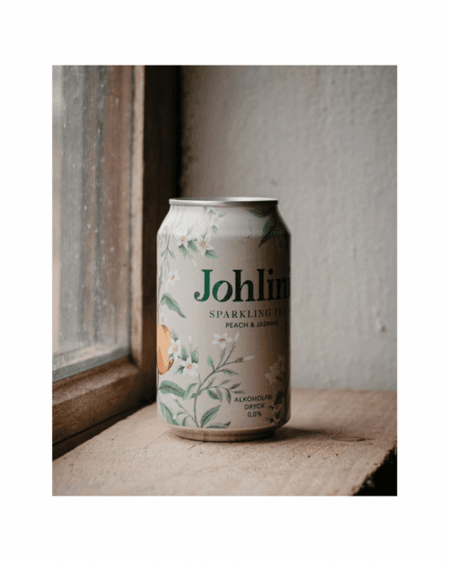 Johlini Sparkling Tea Peach & Jasmine alkoholfri bubblig tedryck med persika, jasmin och eleganta bubblor