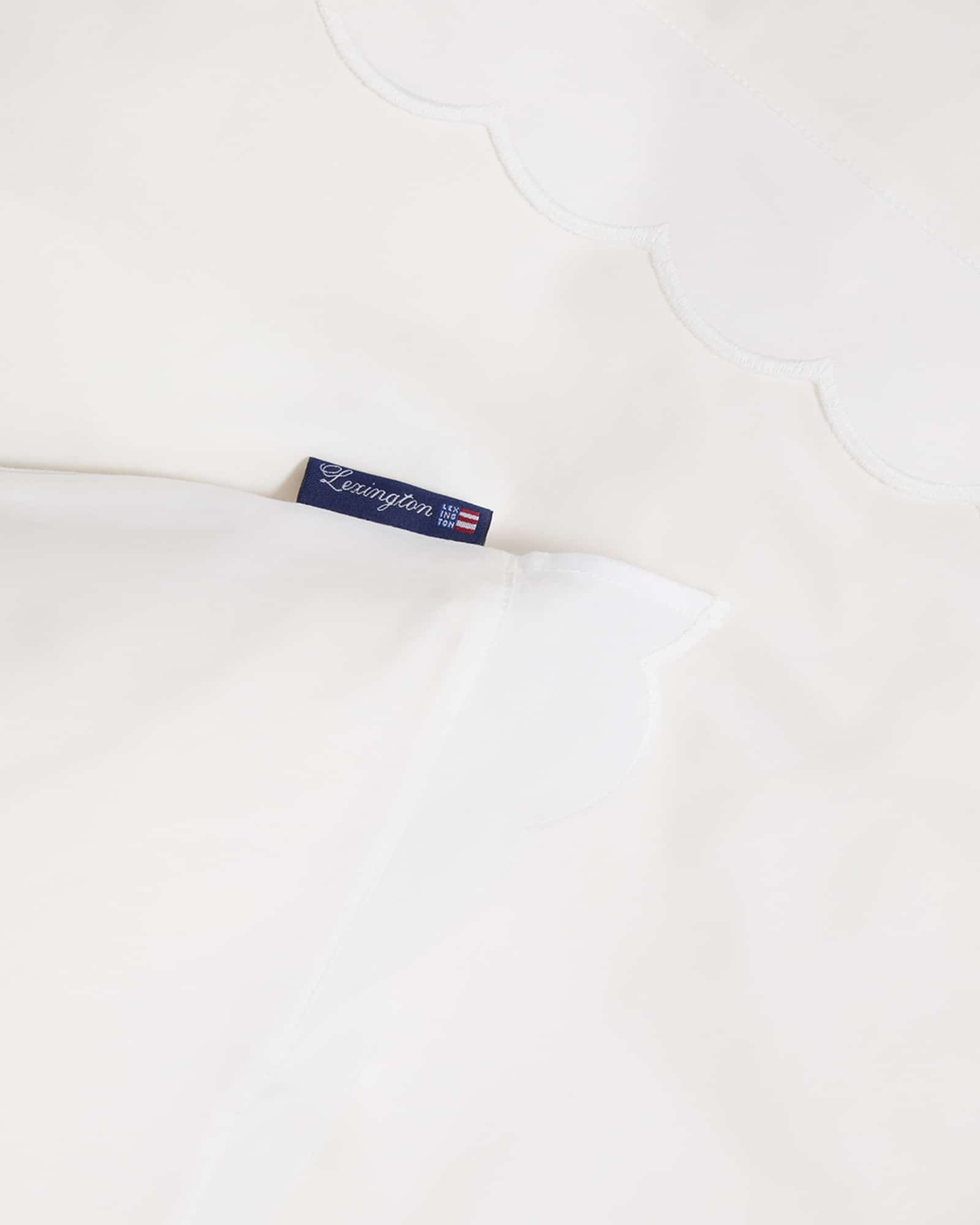 Lexington vitt bäddset i bomullspercal med vågkant