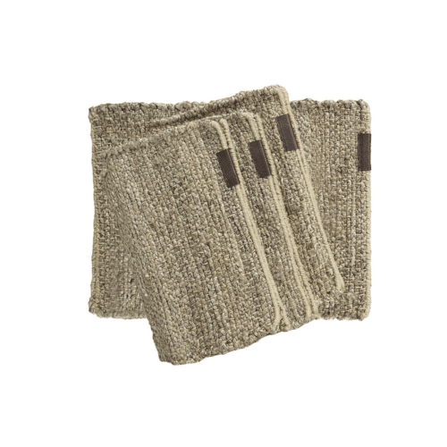 Rektangulära bordstabletter i vävd jute, 4-pack, naturfärg, för varm och stilfull dukning