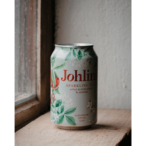 Johlini Sparkling Tea Apple Elderflower & Jasmine alkoholfri bubblig tedryck med äpple, fläder, jasmin och grönt te