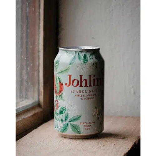 Johlini Sparkling Tea Apple Elderflower & Jasmine alkoholfri bubblig tedryck med äpple, fläder, jasmin och grönt te