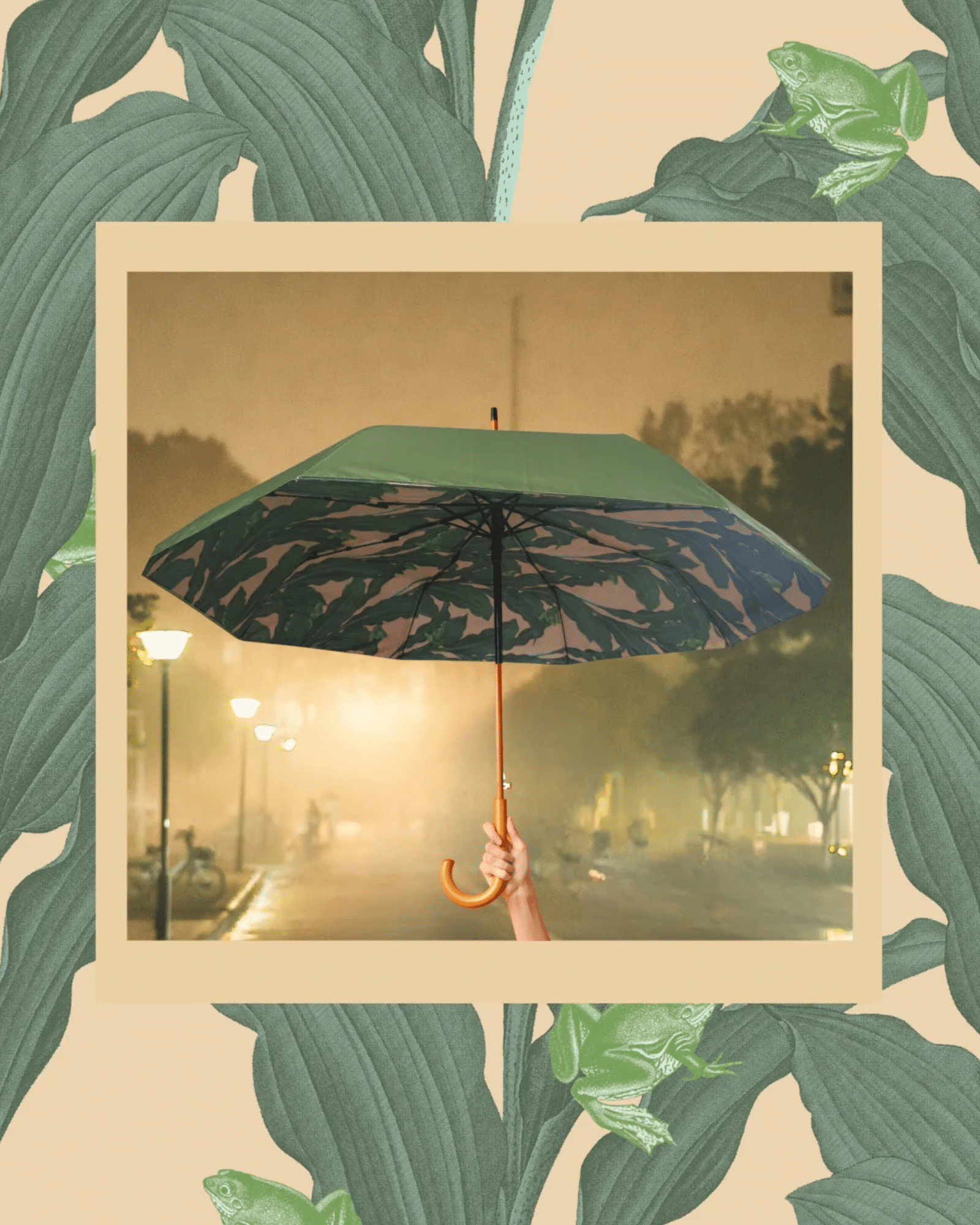 Monchiqe Paraply Kermit med träskaft - Bild 2