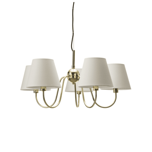 Lynx taklampa Ø75 cm mässing/vit