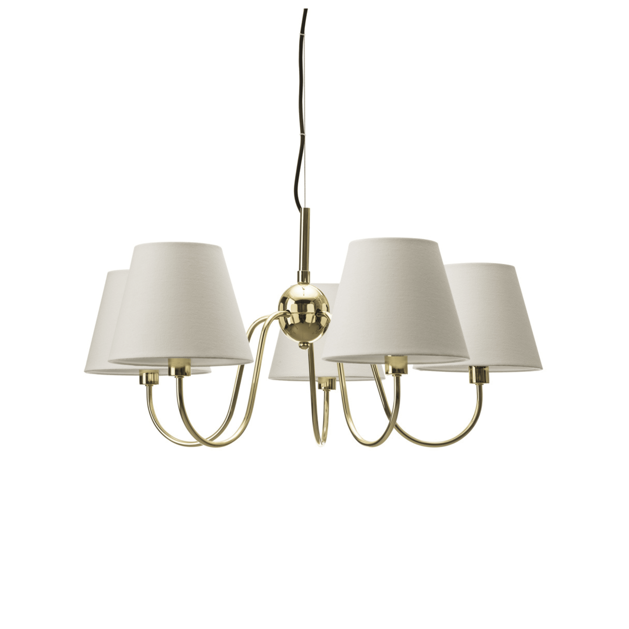 Lynx taklampa Ø75 cm mässing/vit