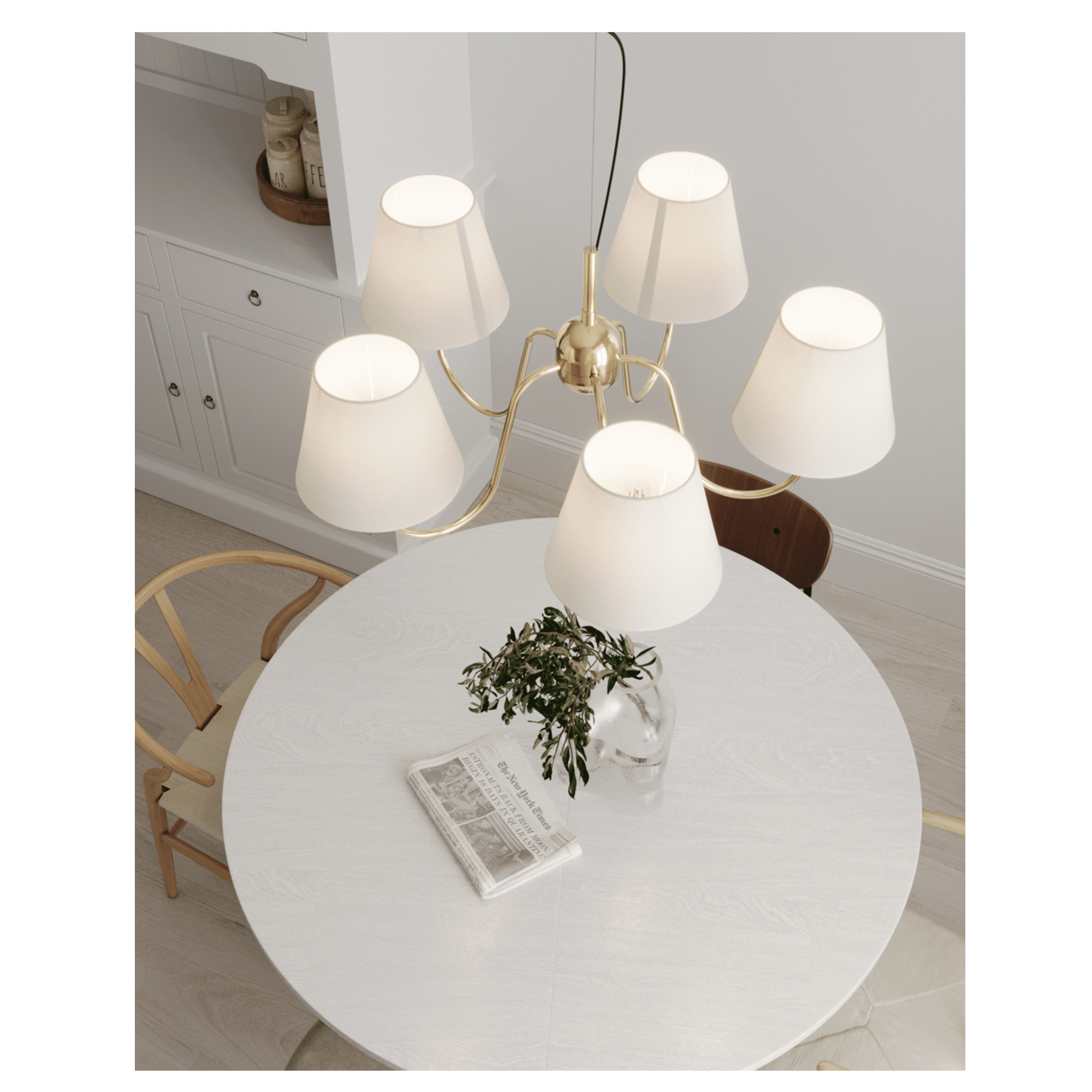 Lynx taklampa Ø75 cm mässing/vit - Bild 2