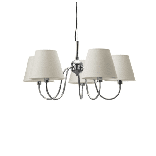 Lynx taklampa Ø75 cm Krom/vit