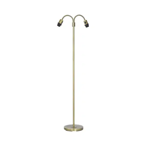 Amy Golvfot Flex2 Golvlampa – 2-arm Antikmässing 150cm