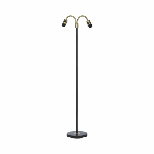 Amy Golvfot Flex2 Golvlampa – 2-arm Svart/Mässing 150cm