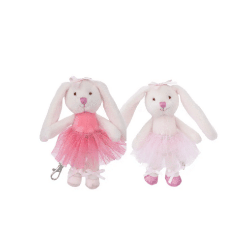 Bukowski Dansande Jayleen väskberlock och nyckelring i mjuk plysch, finns i rosa eller lila och säljs separat.