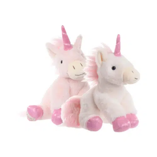 Bukowski Unicorn The Great Sparkle och Starburst 40 cm, mjuk enhörning i rosa eller cream-vit med rosa horn, man och hovar, säljs separat.