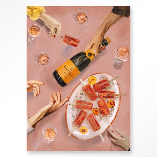 Tavla Champagne And Icecreams  80x110 cm - Vit ram