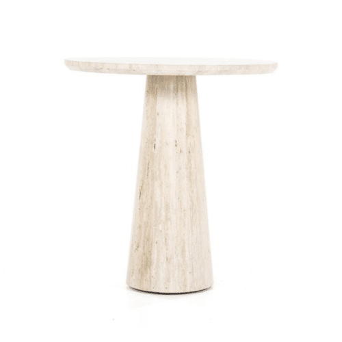 Bord Aime 70×75 cm Beige Travertin