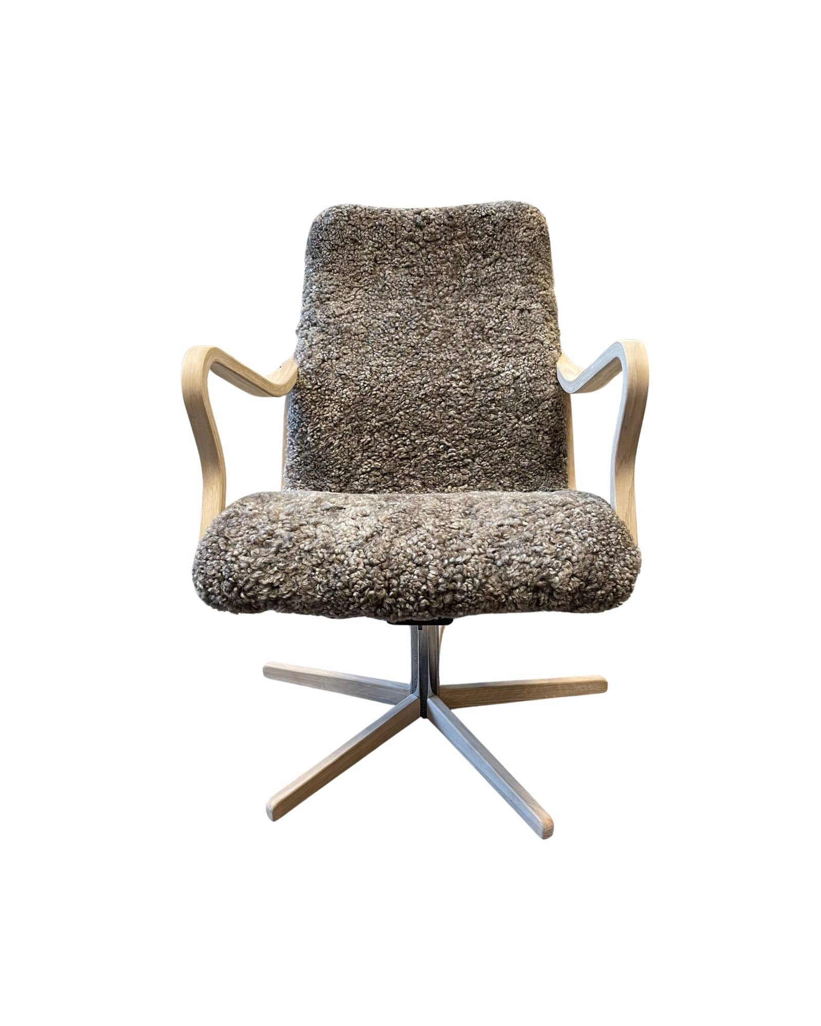 Bröderna Anderssons CHIC Låg Trä Gung – Fåtölj Drake i Facet II 36 Ljusbrun, Vitpigmenterad Ek