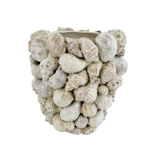 Keramikvas med mixade snäckor 29 cm