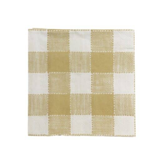 Pappersservett Ida Ruta Gul/Vit