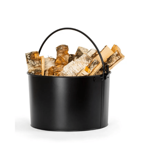 Vedhink Embla | Svart – Stilren vedförvaring för eldstaden