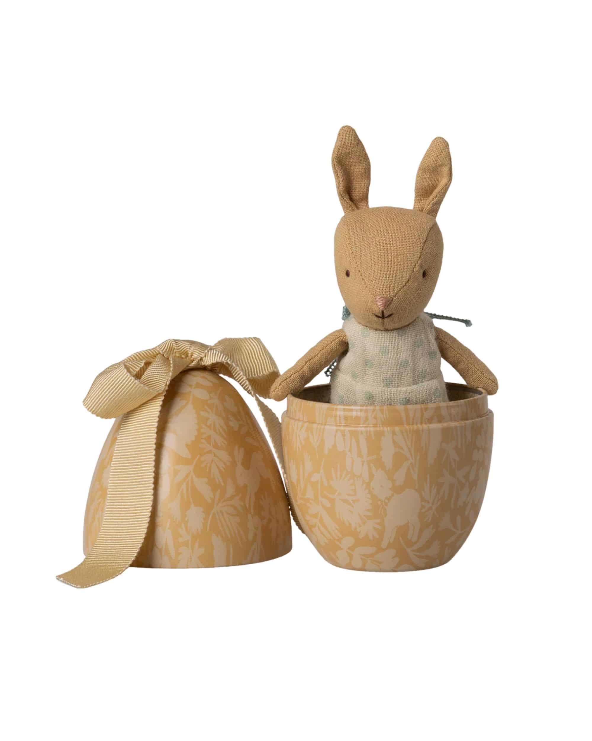 Maileg Påskägg med kanin Liten Krämgul