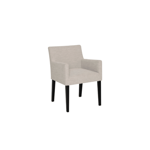 Matstol Joel med armstöd i beige bouclétyg