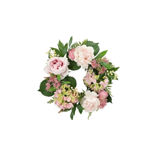 Krans Pion och Hortensia Ø50 cm – Konstgjord Blomsterkrans