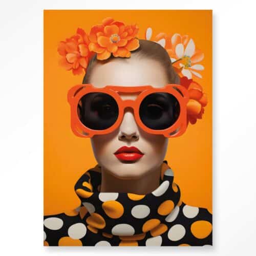 Tavla Orange Flower Glas 60x90 cm