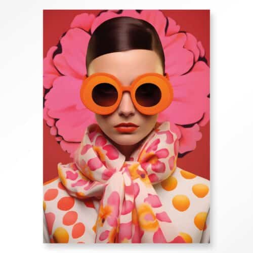 Tavla Pink Flower Glas 40x60 cm