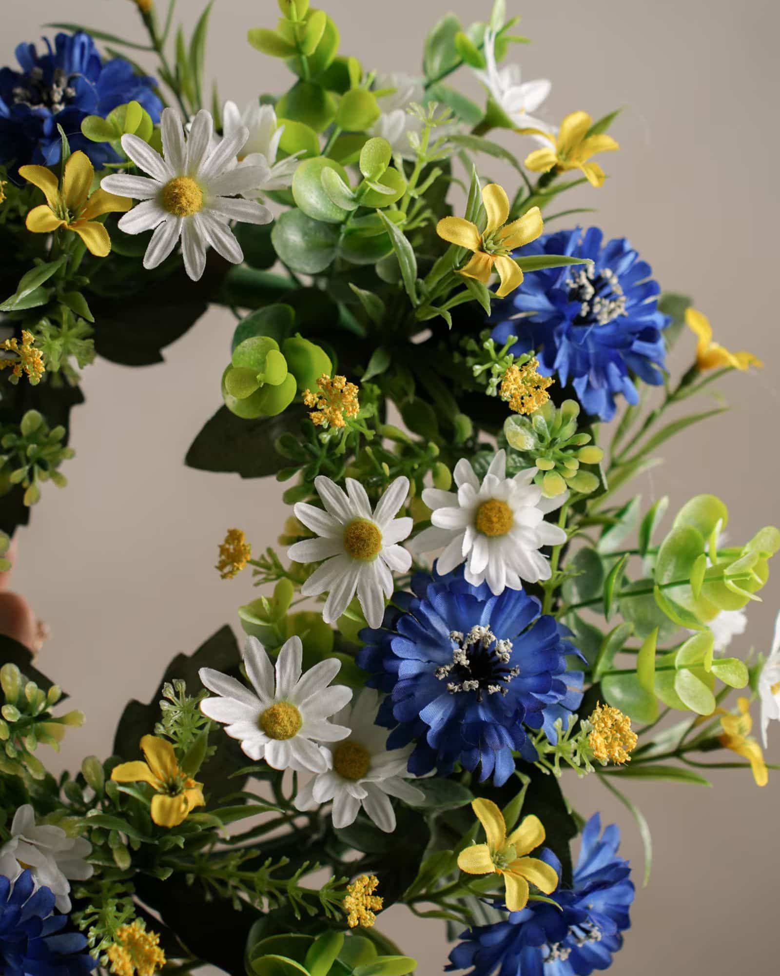 Sommarkrans blå/gul 35cm