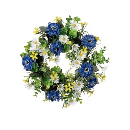 Sommarkrans blå/gul 35cm
