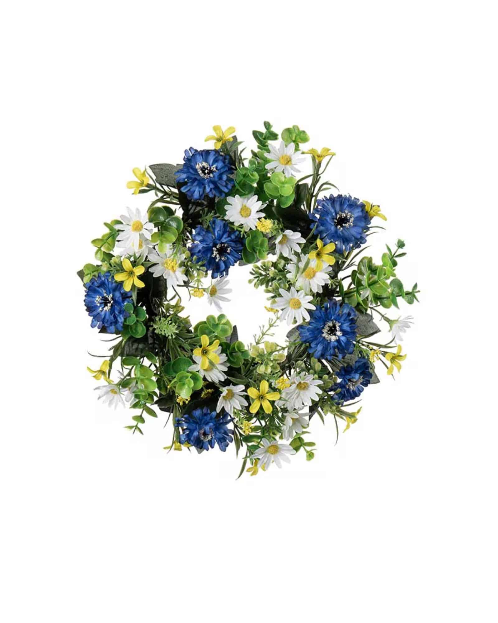Sommarkrans blå/gul 35cm