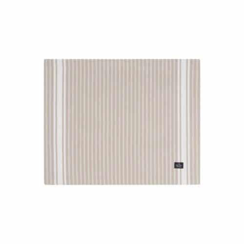 Lexington Icons randigt bordsunderlägg i oxford, vit/beige