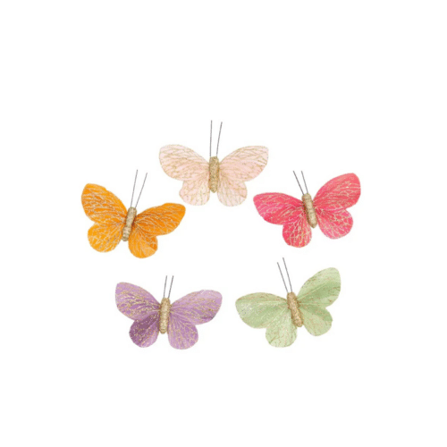 Clip Fjäril Juniper Mix dekorationsfjäril med clips 9,5 cm