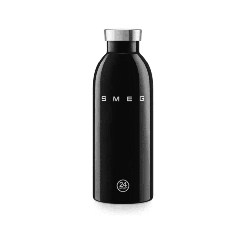 Svart Clima termosflaska 500 ml med högblank finish och dubbelväggad konstruktion från Smeg x 24Bottles
