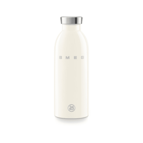 Cremefärgad Clima termosflaska 500 ml med högblank finish och dubbelväggad konstruktion från Smeg x 24Bottles