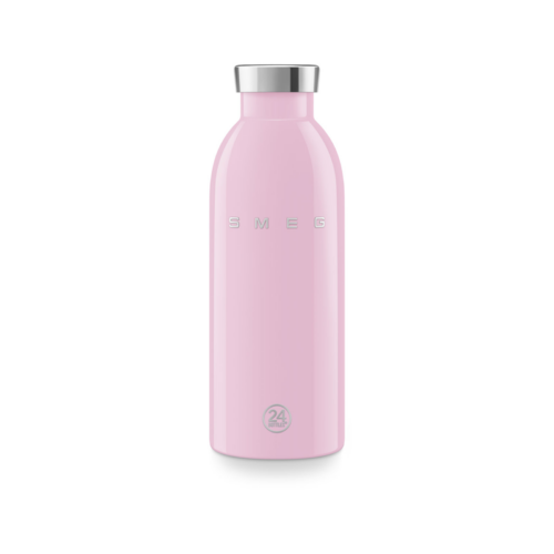 Rosa Clima termosflaska 500 ml med högblank finish och dubbelväggad konstruktion från Smeg x 24Bottles