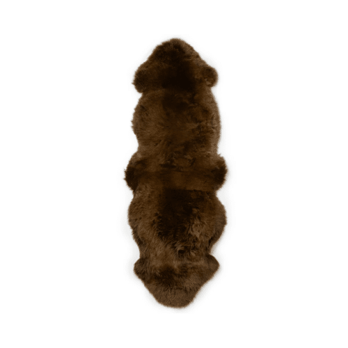 Gently långhårigt fårskinn 60x180 cm Natural Brown – äkta fårskinn från Australien/Nya Zeeland