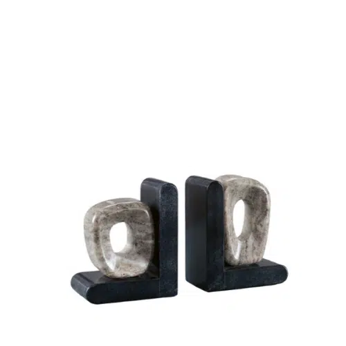 Artwood Hera Bokstöd i Marmor – 2-pack, Beige