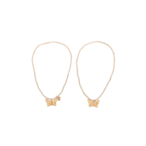 Barn BFF Fjärilshalsband Set 2 Pack – Pink Butterfly Share & Tear