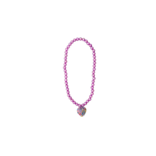 Barn Lila Hjärtahalsband – Rockin Purple Heart