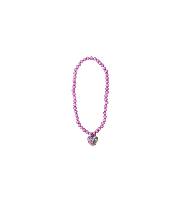 Barn Lila Hjärtahalsband – Rockin Purple Heart