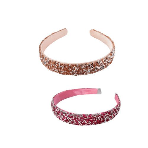 Boutique Gummy Glitter Diadem – 1-pack, Välj mellan Roséguld eller Mörkrosa