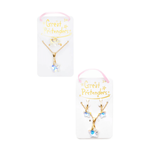 Boutique Holographic Star halsband med ring och örhängeset 2 olika