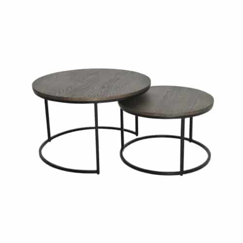 NFG Duett Sidobord runt brunt 2-delar