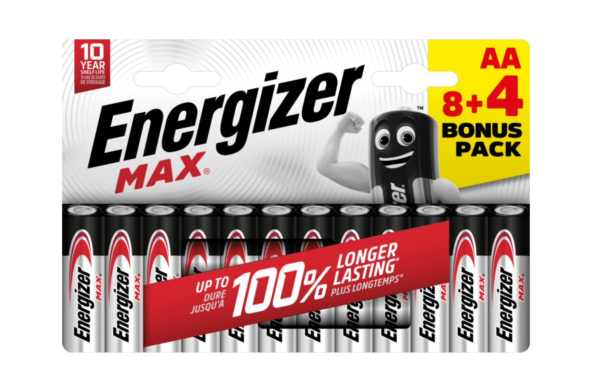 Energizer Max AA/LR6 Alkaliskt Batteri 12-pack (8+4)