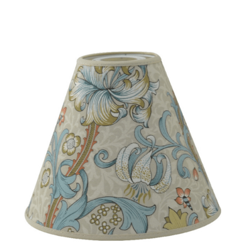 Golden Lily Lampskärm Linen/Teal 19 cm – William Morris Klassisk Design