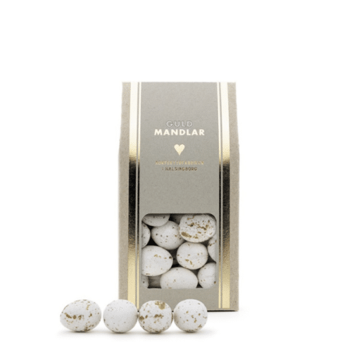 Guldmandel 150 g – Krispiga mandlar i choklad med glittrande sockerskal