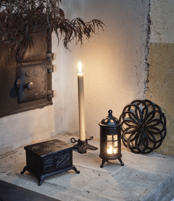 Liten Köksspis för Värmeljus Svart – Dekorativ Minispis i Gjutjärn - Bild 2