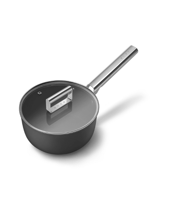 Smeg Keramisk Kastrull 20 cm Non-Stick Svart – 50’s Style med Glaslock - Bild 3