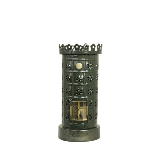 Värmeljushållare Kakelugn Grön – Dekorativ Ljushållare i Plåt