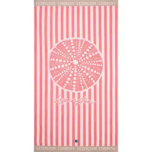 Lexington Sommar strandhandduk i bomullsvelour – 100 % bomull - Lexington, Rosa, vit, beige