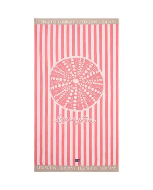 Lexington Sommar strandhandduk - Rosa, vit, beige